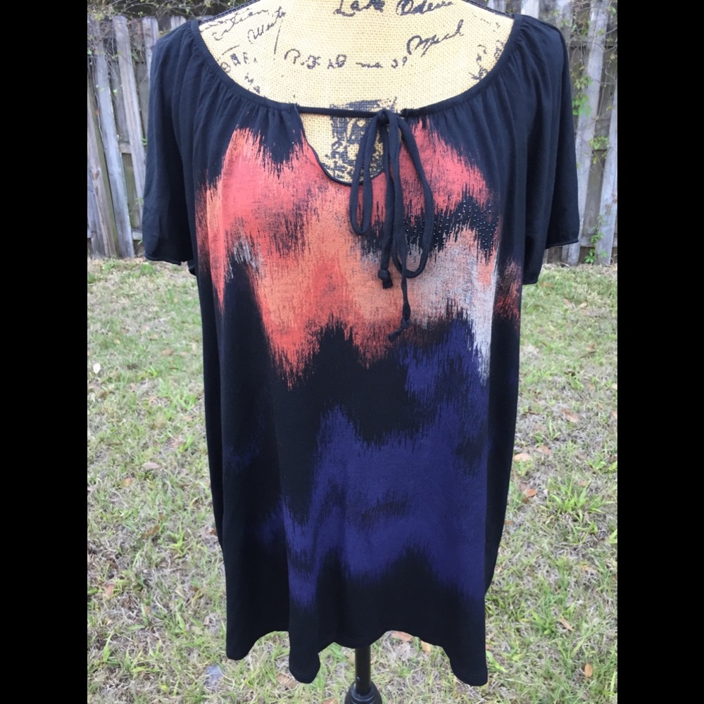 Printed off the shoulder top